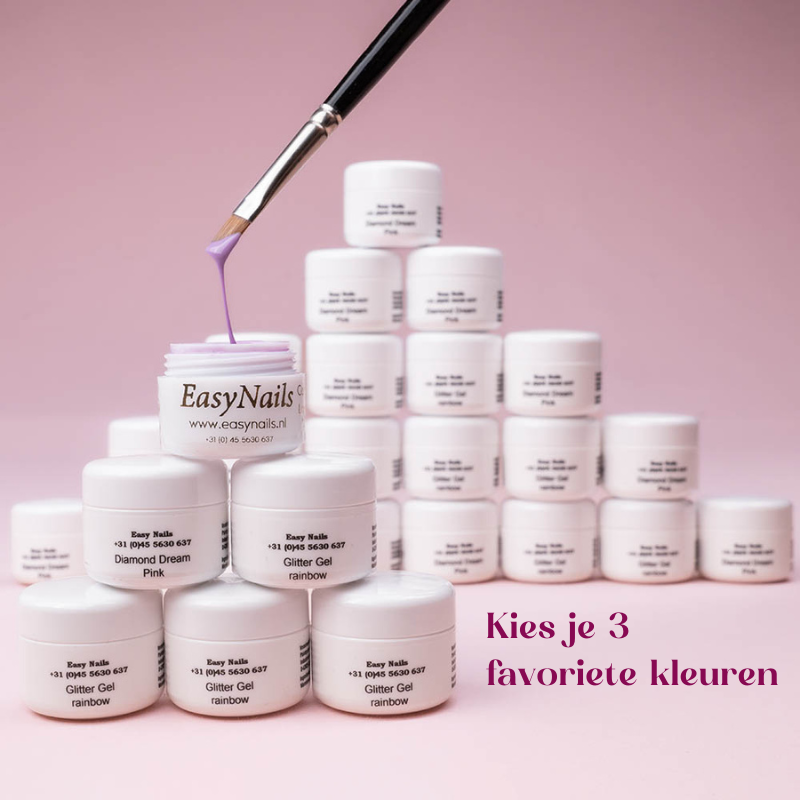 Gel Starterset - Easy Trendy met LED-Lamp & 3 Kleuren naar keuze