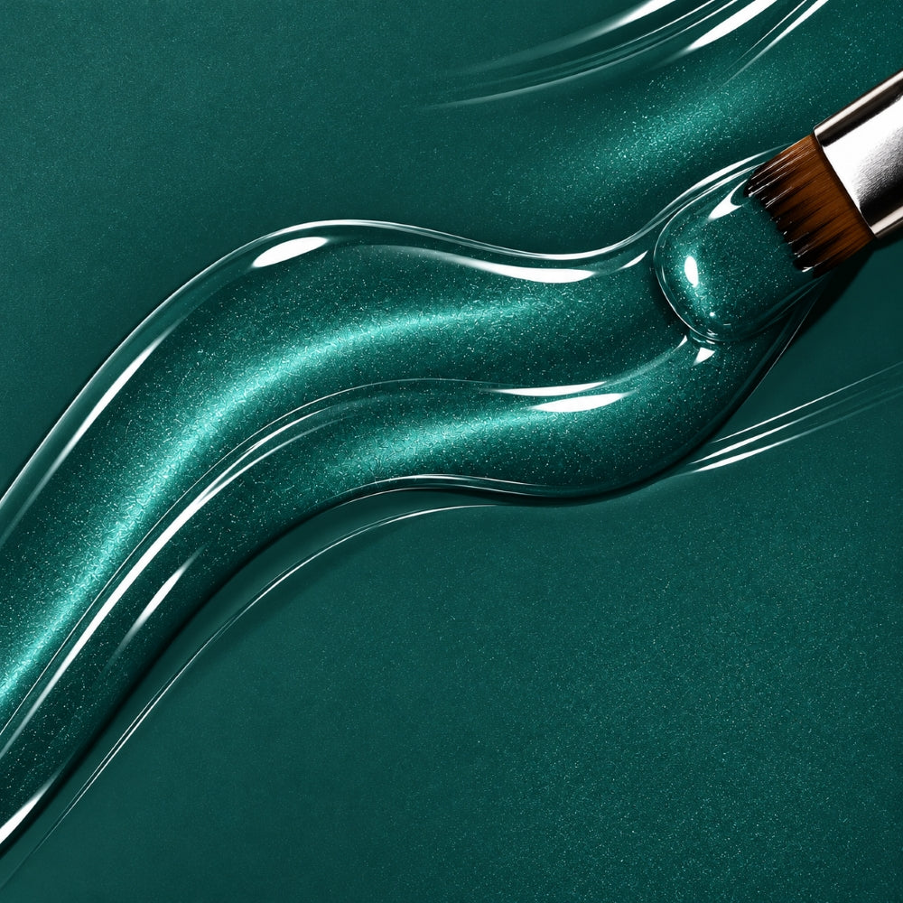 Cat Eye Gel Dark Teal. Easy Nails