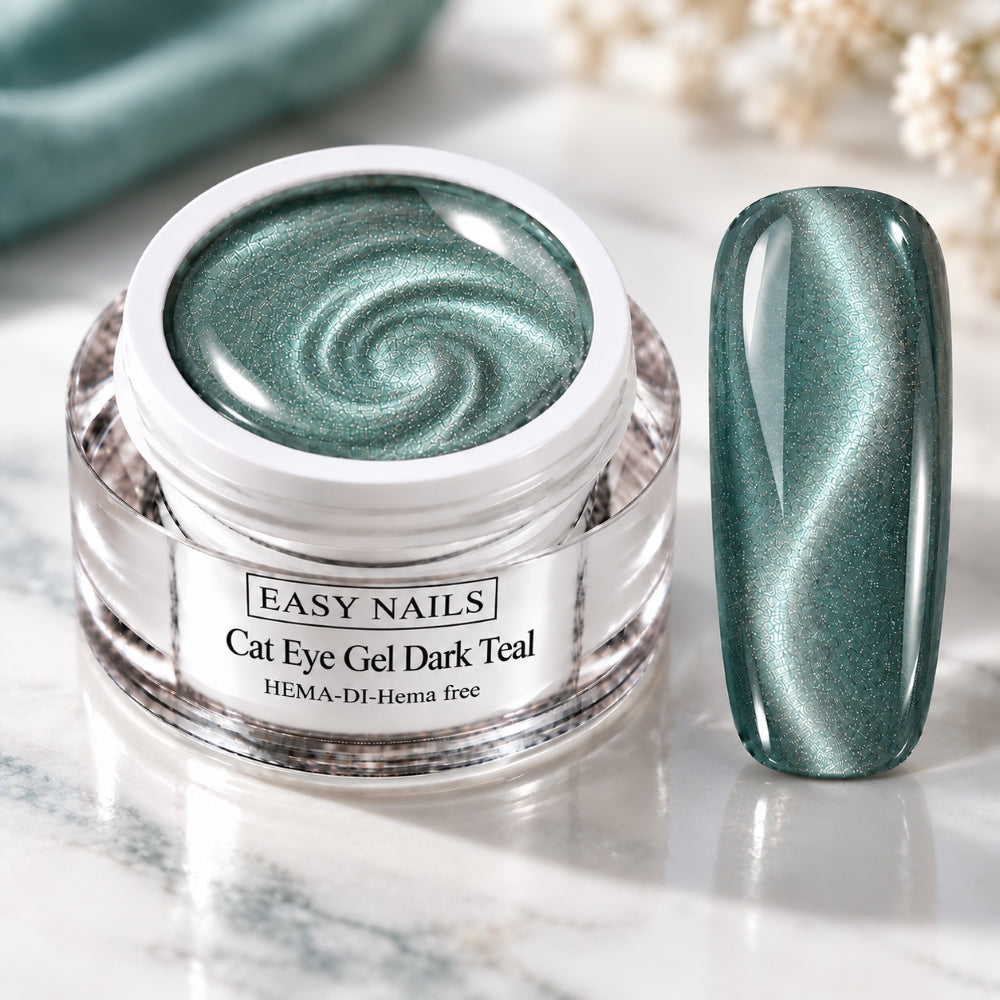Colour Gel Cateye Dark Teal 3. Easy Nails