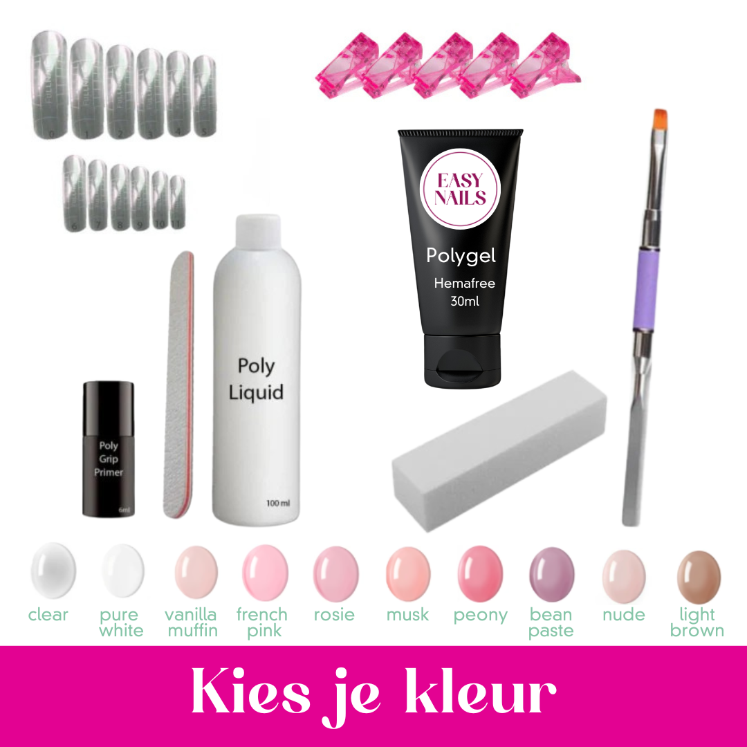 Polygel Starterset met kleur naar keuze