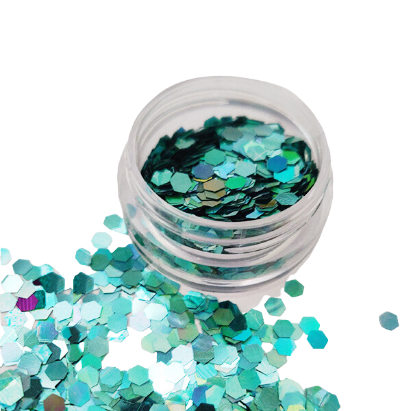 glitter pailletten groot aqua