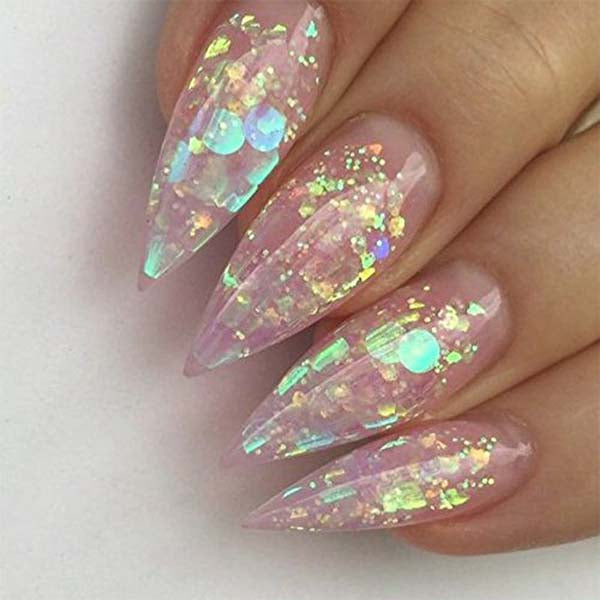 nagel flakes iris op nagels