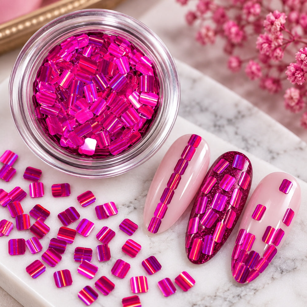 hologram-secret-nailart-pailetten-pink Easy Nails