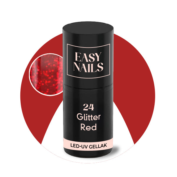 Easy Gellak - 24 Glitter Red