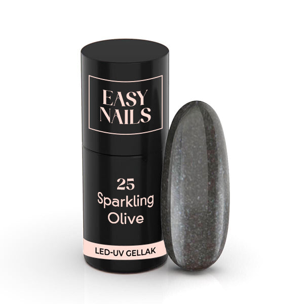 25 sparkling olive gellak nagel