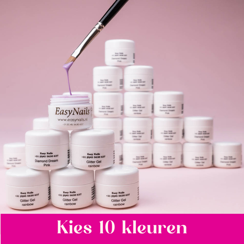 Gel Starterset - Easy Xtra met LED-Lamp & 10 Kleuren