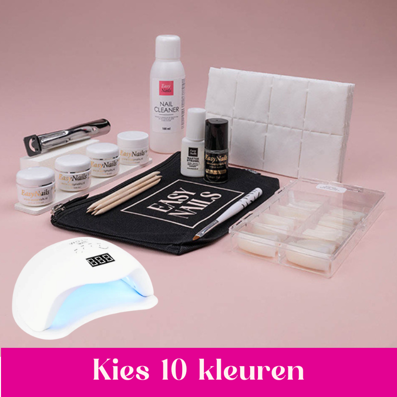 Gel Starterset - Easy Xtra met LED-Lamp & 10 Kleuren