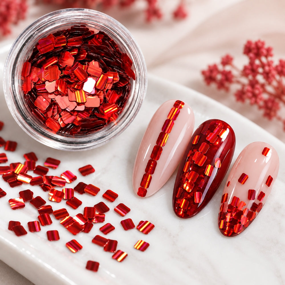 Hologram_Secret_pailletten_red -Easy Nails