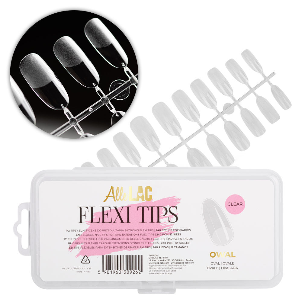 Ovale Nageltips clear Easy Nails