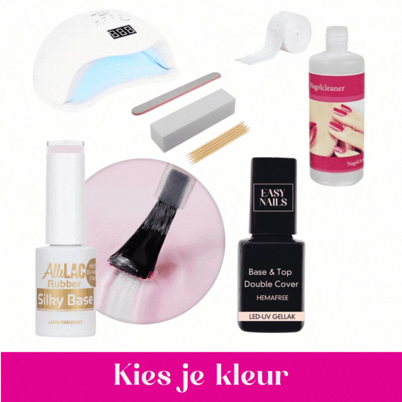 Rubber Base BIAB Starterset met lamp - Met kleur naar keuze