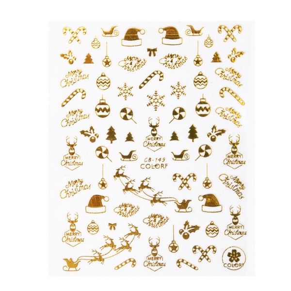 Nagelsticker Xmas Gold 149